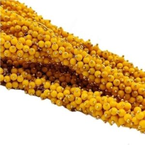 Loreal20- ARNAS 25 GMS GOLD PLATED GOLDEN YELLOW LOREAL PEARL BEADS FOR JEWELLERY MAKING