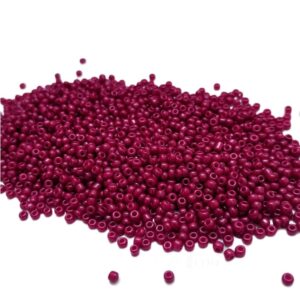 ARNAS MAROON COLOR 11/0 SIZE GLASS OPAQUE SEED BEADS (20-40 GM)