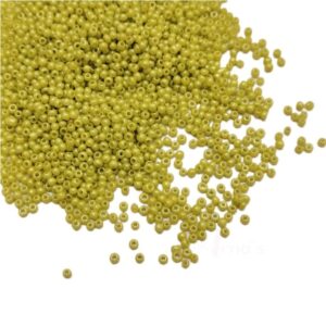 ARNAS LEMON YELLOW 13/0 SIZE GLASS OPAQUE SEED BEADS (20-40 GM)