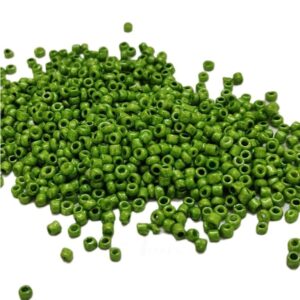 ARNAS PARROT GREEN COLOR 11/0 SIZE GLASS OPAQUE SEED BEADS (20-40 GM)
