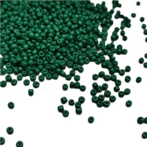 ARNAS DARK GREEN COLOR 11/0 SIZE GLASS OPAQUE SEED BEADS (20-40 GM)