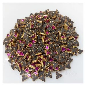 ARNA’S 25 GM PACK OF SIZE 6 MM X 5 MM TRANSPARENT DARK PINK TRIANGLE MOTIF STICKING KUNDAN FOR EARRING| JEWELLERY MAKING