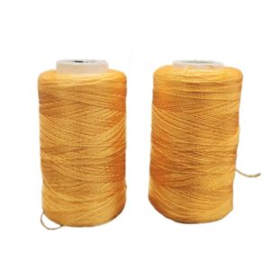 STHREAD0007- ARNAS 2 PCS PACK OF GOLDEN YELLOW SILK THREAD FOR SEWING | CRAFTING | JEWELLERY MAKING