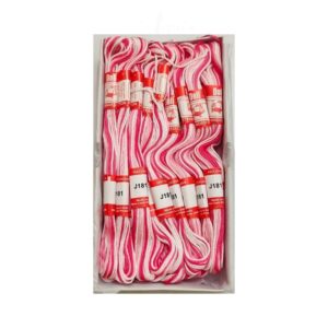 THREAD0005- ARNAS 1 BOX (25 PCS) OF DOLI PINK-WHITE SHADED COTTON THREAD FOR SEWING | CRAFTING | JEWELLERY MAKING