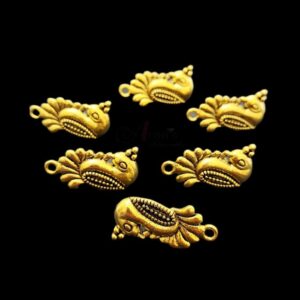 TOPg0044- 5 PAIRS PACK OF GERMAN GOLDEN | OXIDIZED DESIGNER GOLDEN SINGLE LOOP STUD TOP FOR EARRING MAKING