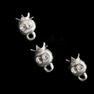 TOPs0104- 6 PAIRS PACK OF GERMAN SILVER | OXIDIZED SILVER SINGLE LOOP STUD TOP FOR EARRING MAKING