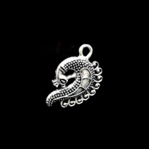 TOPs0110- 5 PAIRS PACK OF GERMAN SILVER | OXIDIZED BIRD MOTIF SILVER SINGLE LOOP STUD TOP FOR EARRING MAKING