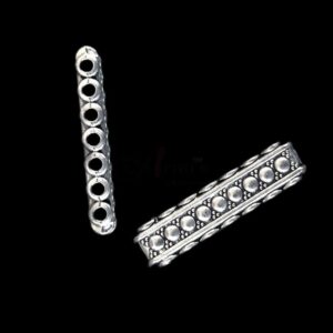 CONNECTOR0035- ARNA’S 6 PCs PACK OF SILVER OXIDISED GERMAN SILVER SEVEN HOLE DIVIDER FOR JEWELLERY MAKING