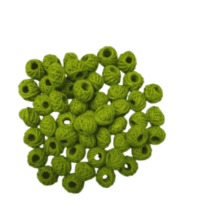 COTTONBALL20- 1 PACK OF APPLE GREEN HANDMADE COTTON THREAD BALL FOR JEWELLERY MAKING- (APPROX. 100 PC)