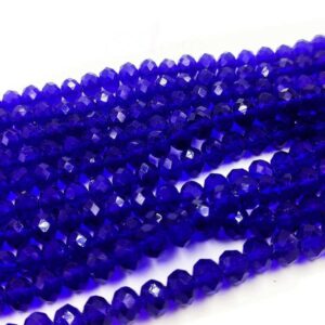 CRYSTAL0009- 1 STRAND 8MM DARK BLUE TRANSPERANT CRYSTAL BEADS