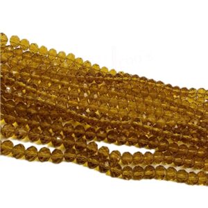 CRYSTAL0014- 1 STRAND 8MM GOLDEN TRANSPERANT CRYSTAL BEADS