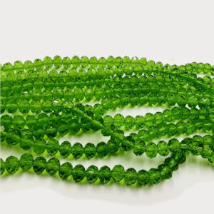 CRYSTAL0016- 1 STRAND 8MM GREEN TRANSPERANT CRYSTAL BEADS