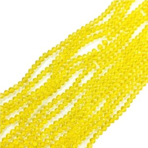 CRYSTAL0059- 1 STRAND 4MM YELLOW TRANSPERANT CRYSTAL BEADS