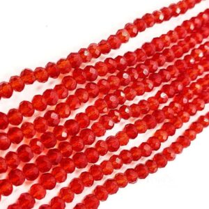 CRYSTAL0061- 1 STRAND 4MM RED TRANSPERANT CRYSTAL BEADS