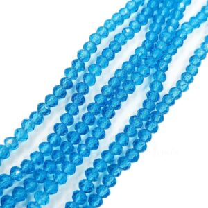 CRYSTAL0064- 1 STRAND 4MM SKY BLUE TRANSPERANT CRYSTAL BEADS