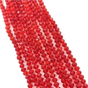 CRYSTAL0029- 1 STRAND 6MM RED TRANSPERANT CRYSTAL BEADS