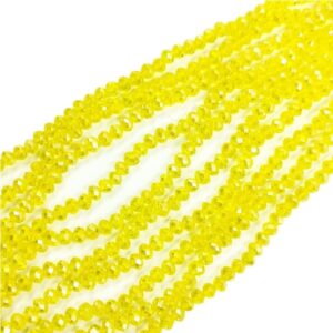 CRYSTAL0030- 1 STRAND 6MM YELLOW TRANSPERANT CRYSTAL BEADS