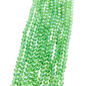 CRYSTAL0031- 1 STRAND 6MM LIGHT GREEN TRANSPERANT CRYSTAL BEADS