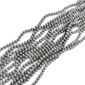 CRYSTAL0043- 1 STRAND 4MM GREY OPAQUE CRYSTAL BEADS