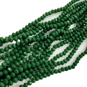 CRYSTAL0042	- 1 STRAND 4MM GREEN OPAQUE CRYSTAL BEADS