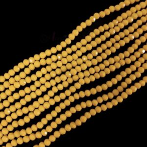 CRYSTAL0046	- 1 STRAND 4MM YELLOW OPAQUE CRYSTAL BEADS