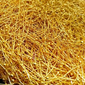 FINDINGS0005- 25 GM 2.5 INCHES GOLDEN JEWELLERY FUSE WIRE BALL PINS