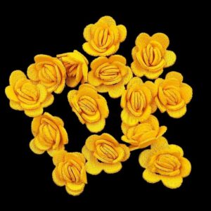 FLOWER0064- 20 PCs PACK OF YELLOW FABRIC FLOWER
