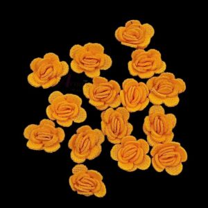 FLOWER0065- 20 PCs PACK OF ORANGE YELLOW FABRIC FLOWER