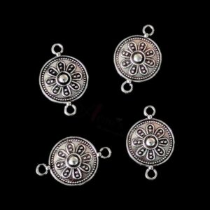 OXIS0333 - 18 PCs PACK OF SILVER ROUND MOTIF GERMAN SILVER PENDANT (20 GM)