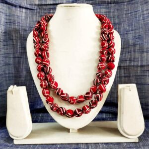 2layertassel0013 – 1 PC PACK OF DESIGNER RED COLOR DOUBLE LAYER TASSEL