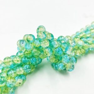 CRACKLEBEADS0007- 1 STRAND MINT GREEN 8 MM CRACKLE BEADS