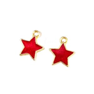 ECHARMS0172- ARNAS 2 PCS PACK OF ANTIQUE GOLDEN CUTE STAR MOTIF CHARMS FOR NECKLACE | BRACELET | RAKHI MAKING