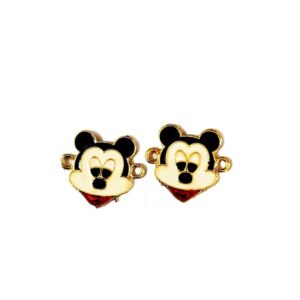 ECHARMS0177- ARNAS 2 PCS PACK OF ANTIQUE GOLDEN CUTE MICKY MOUSE MOTIF CHARMS FOR NECKLACE | BRACELET | RAKHI MAKING