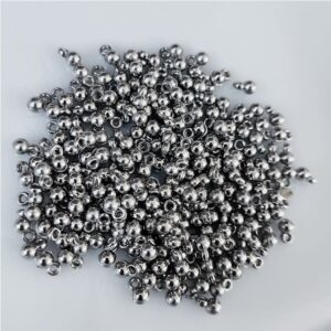 FINDINGS0031- 500 PCS SILVER PLASTIC HANGING BALL OR NOISELESS GHUNGROO FOR JEWELLERY MAKING- 25 GRAMS PACK