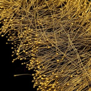 FINDINGS0058-  25 GM 2.5 INCHES ANTIQUE GOLDEN JEWELLERY FUSE WIRE BALL PINS