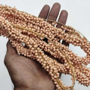 Loreal09- ARNAS 25GM GOLD PLATED LOREAL PEACH PEARL BEADS FOR JEWELLERY MAKING