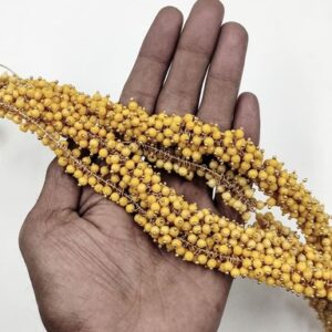 Loreal21- ARNAS 25 GM GOLD PLATED LOREAL YELLOW PEARL BEADS FOR JEWELLERY MAKING