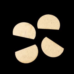 MDF0077- ARNAS 10 PCs PACK OF 3.7 CM X 2.5 CM SMALL SEMI CIRCLE MOTIF MDF BOARD CUTOUT FOR EARRINGS MAKING | CRAFTING MATERIAL