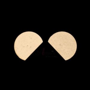 MDF0078- ARNAS 10 PCs PACK OF 3.7 CM X 2.7 CM SMALL SEMI CIRCLE MOTIF MDF BOARD CUTOUT FOR EARRINGS MAKING | CRAFTING MATERIAL