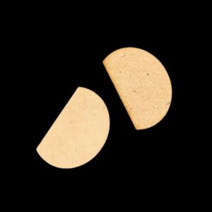 MDF0084- ARNAS 10 PCs PACK OF 3.7 CM X 2.5 CM SEMI CIRCLE MOTIF MDF BOARD CUTOUT FOR EARRINGS MAKING | CRAFTING MATERIAL