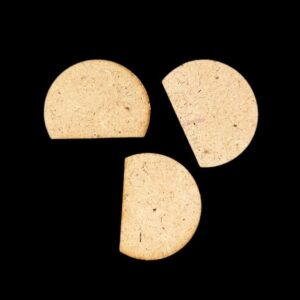 MDF0087- ARNAS 10 PCs PACK OF 2.6 CM X 2.6 CM SMALL SEMI CIRCLE MOTIF MDF BOARD CUTOUT FOR EARRINGS MAKING | CRAFTING MATERIAL