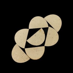 MDF0088- ARNAS 10 PCs PACK OF 4.0 CM X 2.5 CM SEMI CIRCLE MOTIF MDF BOARD CUTOUT FOR EARRINGS MAKING | CRAFTING MATERIAL