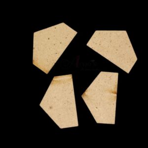 MDF0091- ARNAS 10 PCs PACK OF 3.5 CM X 2.4 CM SMALL PENTAGON MOTIF MDF BOARD CUTOUT FOR EARRINGS MAKING | CRAFTING MATERIAL