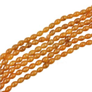 OVALBEADS30- 1 STRAND ORANGE MIX 10 X 8 MM GLASS OVAL BEADS