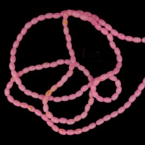 OVALBEADS33- 1 STRAND BABY PINK 6 X 4.5 MM GLASS OVAL BEADS