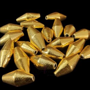 OXIBEADG0022- 25 GM PACK OF BRASS GOLD BULET MOTIF GOLDEN METAL BEADS