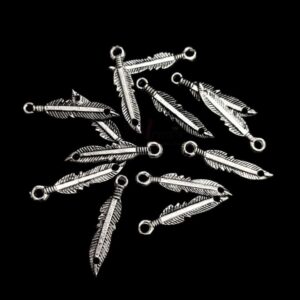 OXIS0335 - 25 PCs PACK OF SILVER LEAF MOTIF GERMAN SILVER PENDANT (20 GM)