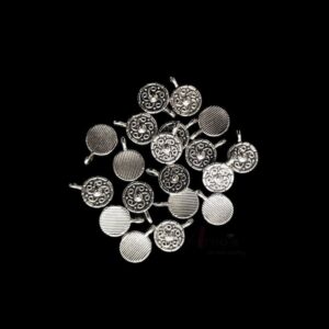 OXIS0337 - 30 PCs PACK OF DESIGNER ROUND MOTIF GERMAN SILVER PENDANT (20 GM)