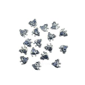 OXIS0341 -   15 PCs PACK OF ELEPHANT MOTIF SMALL GERMAN SILVER PENDANT (20 GM)