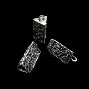 OXIS0342 -  2 PCs PACK OF DESIGNER MOTIF GERMAN SILVER PENDANT (20 GM)